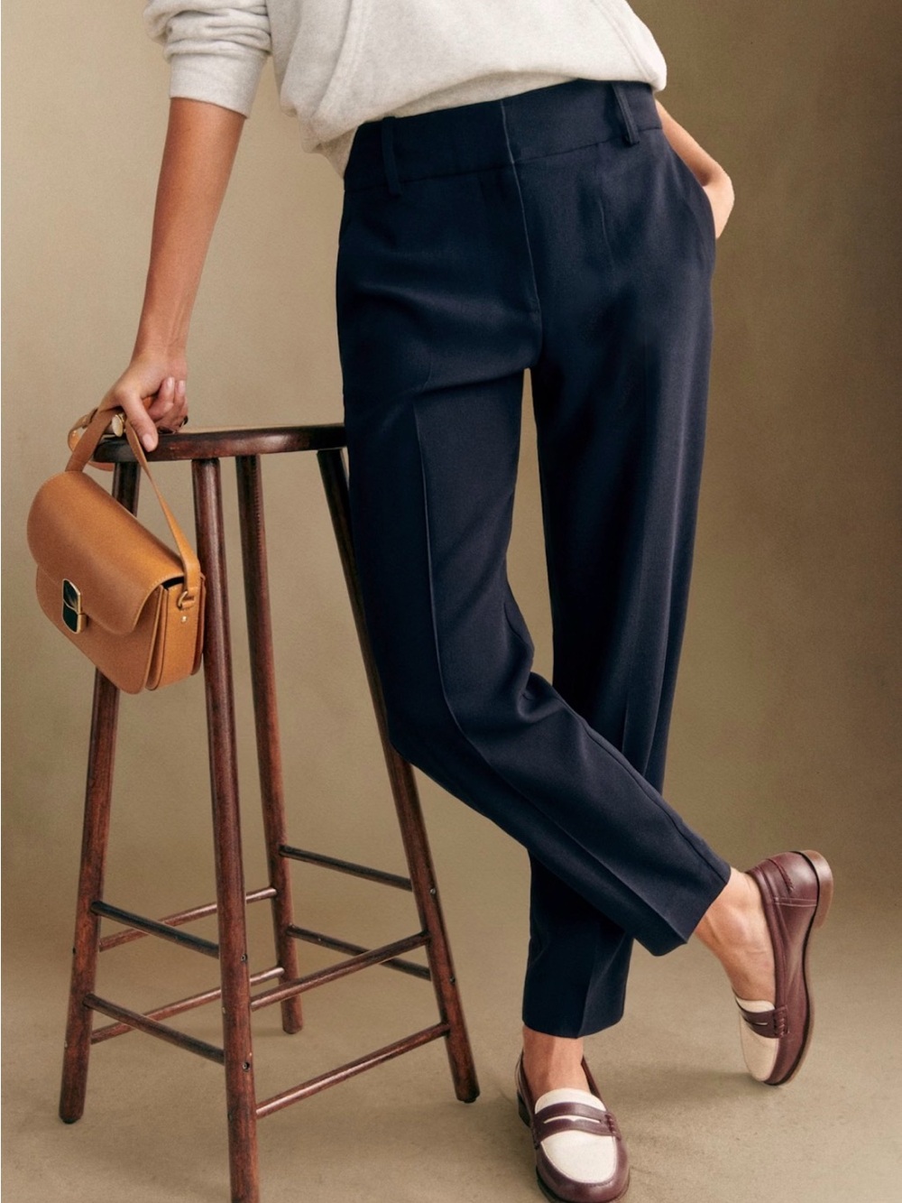 Sezane Gustavo Trousers Navy - Size 14